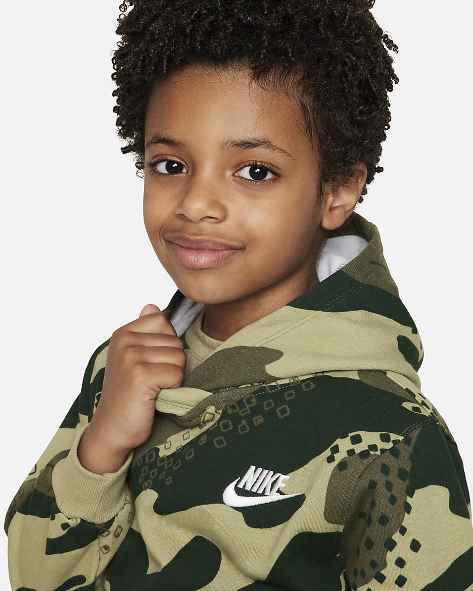 Nike Sportswear Club Camo Pullover Little Kids Hoodie. Nike JP